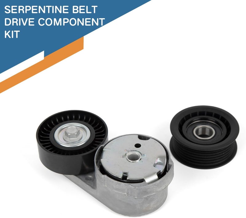 Baxzl Belt Tensioner Pulley with Idler Pulley Serpentine Belt Kit for Dodge Grand Caravan Charger Durango Ram 1500 2500 3500 Chrysler 200 300 Town & Country 3.6L V6 3pcs for 39282 + 38082 + 6PK1960 - Image 3